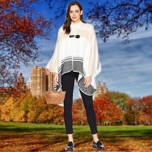 Vince Camuto Ruana Blush Stripe Cape NWT